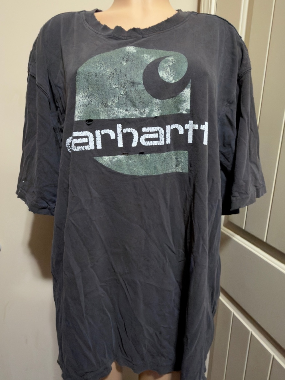 Carhartt distressed Black Short-Sleeve Graphic Logo Tee